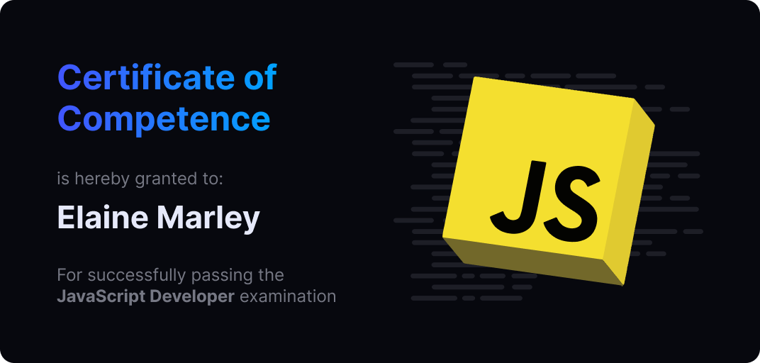 Certification of JavaScript